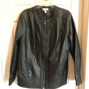 Denim & Co Faux leather jacket size L